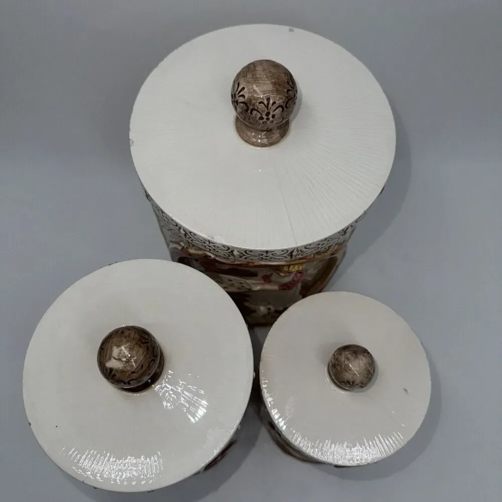 Sears Roebuck '78 Country Coordinates Canisters Salt N Pepper Napkin Holder SET